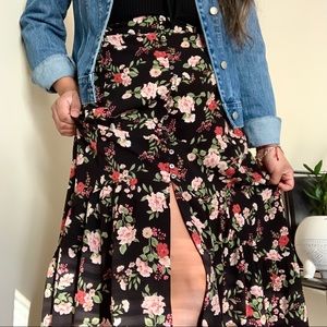 city chic long floral skirt